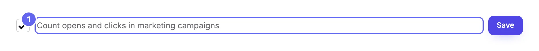 The Count opens and clicks in marketing campaigns checkbox on the Settings page, with a Save button beside it